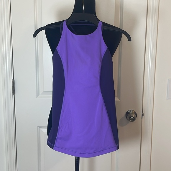 Lululemon Purple Two Tone Sport Tank Top w/Bra Insert Size S/M - Picture 1 of 4